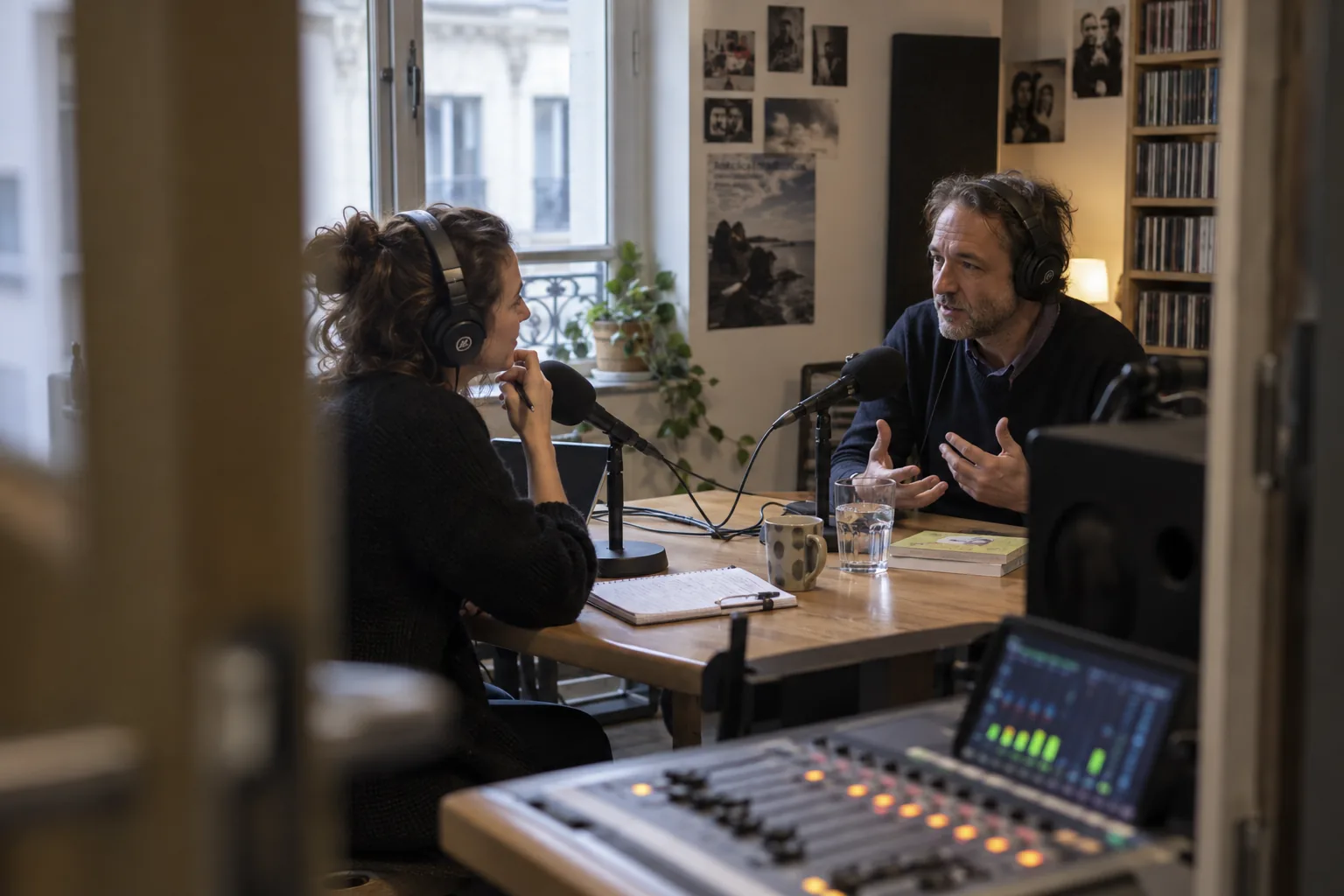 Auteur invité à parler de son livre dans une petite émission audio