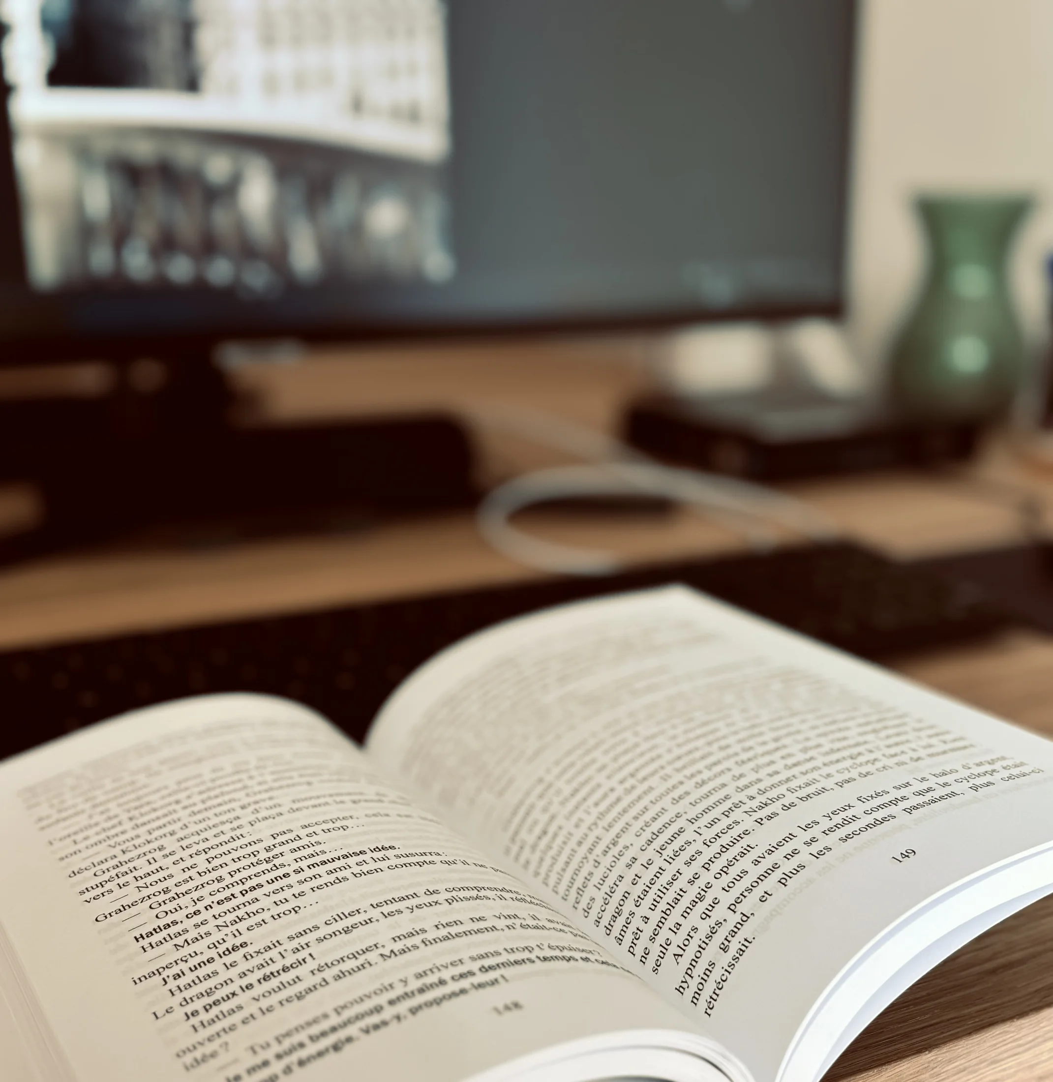 Livre ouvert sur une table